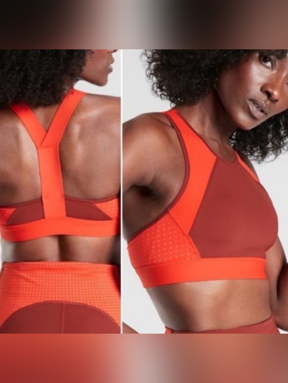 Athleta orange/red toned sports bra - Picture 1 of 6